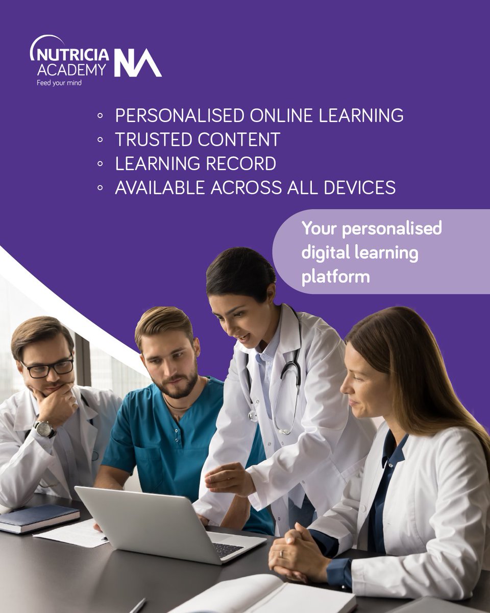 Nutricia HCP UK (@nutriciahcpuk) on Twitter photo Nutricia Academy is designed by healthcare professionals to support healthcare professionals. 
Personalise your online learning with trusted content. 
Discover how Nutricia Academy can help you develop and enhance your knowledge: bit.ly/3WmlCdN Nutricia Academy is designed by healthcare professionals to support healthcare professionals. 
Personalise your online learning with trusted content. 
Discover how Nutricia Academy can help you develop and enhance your knowledge: bit.ly/3WmlCdN