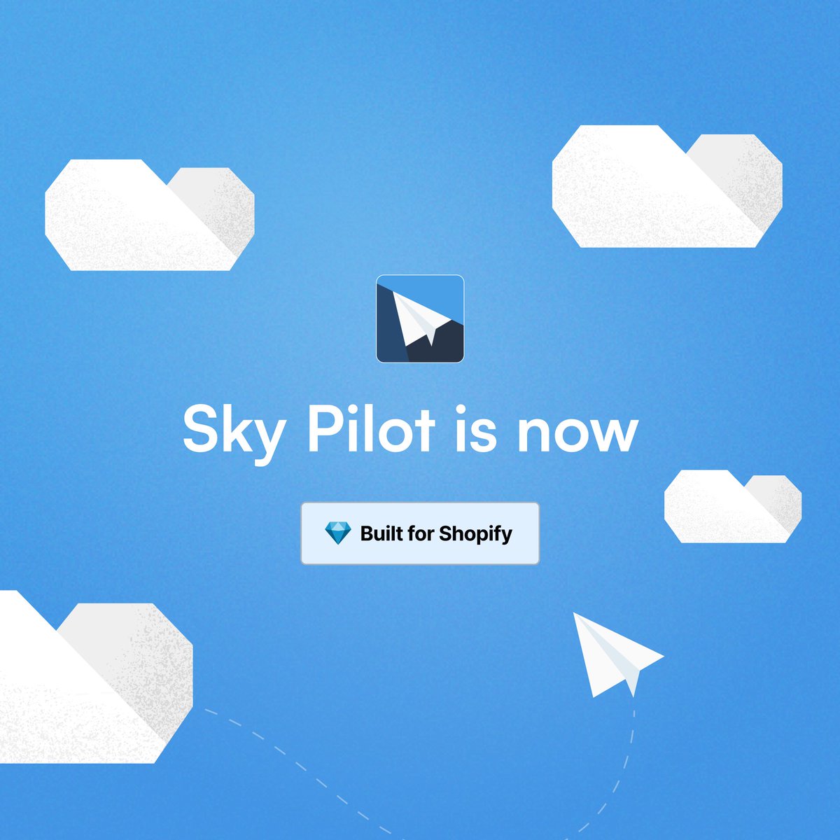 We’ve got exciting news to share! 🎉 

Sky Pilot is now officially Built for Shopify! 💎 

This badge is more than just an icon - it’s recognition that Sky Pilot meets <a href="/Shopify/">Shopify</a>'s highest standards for performance, security, and merchant experience.

From day one, our mission has