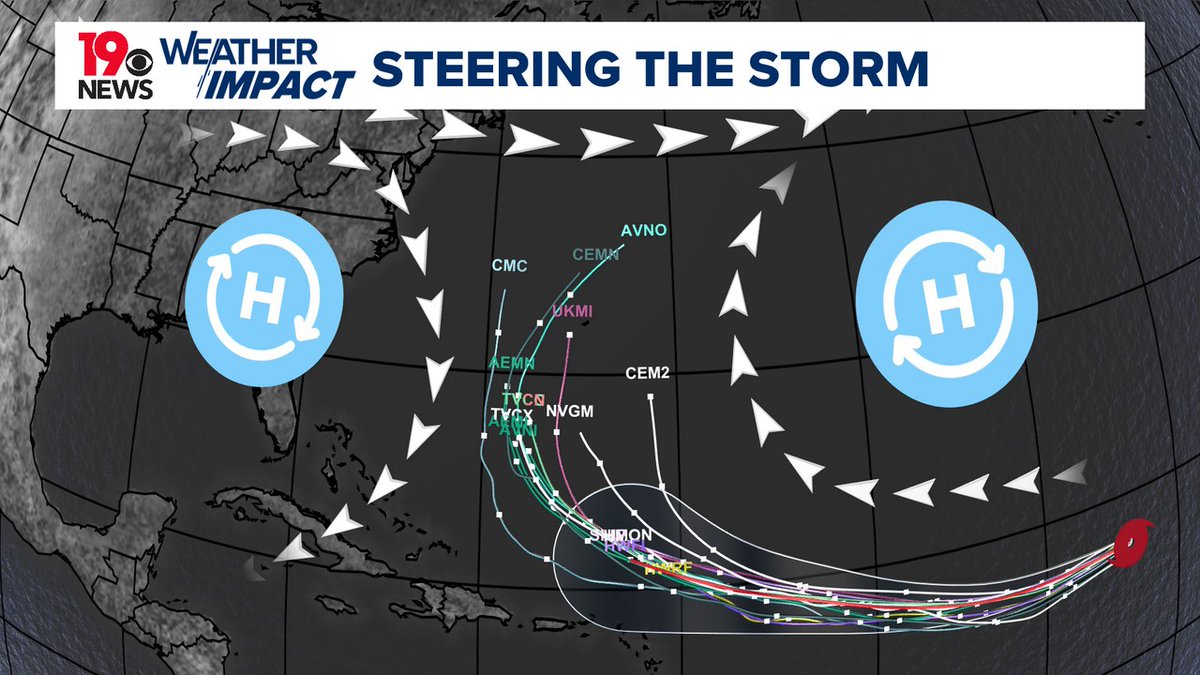 A lot can change over the next several days, but here is the current thinking on the path of Tropical Storm Erin. The storm is forecast to become the first hurricane and first major storm of 2025. #erin