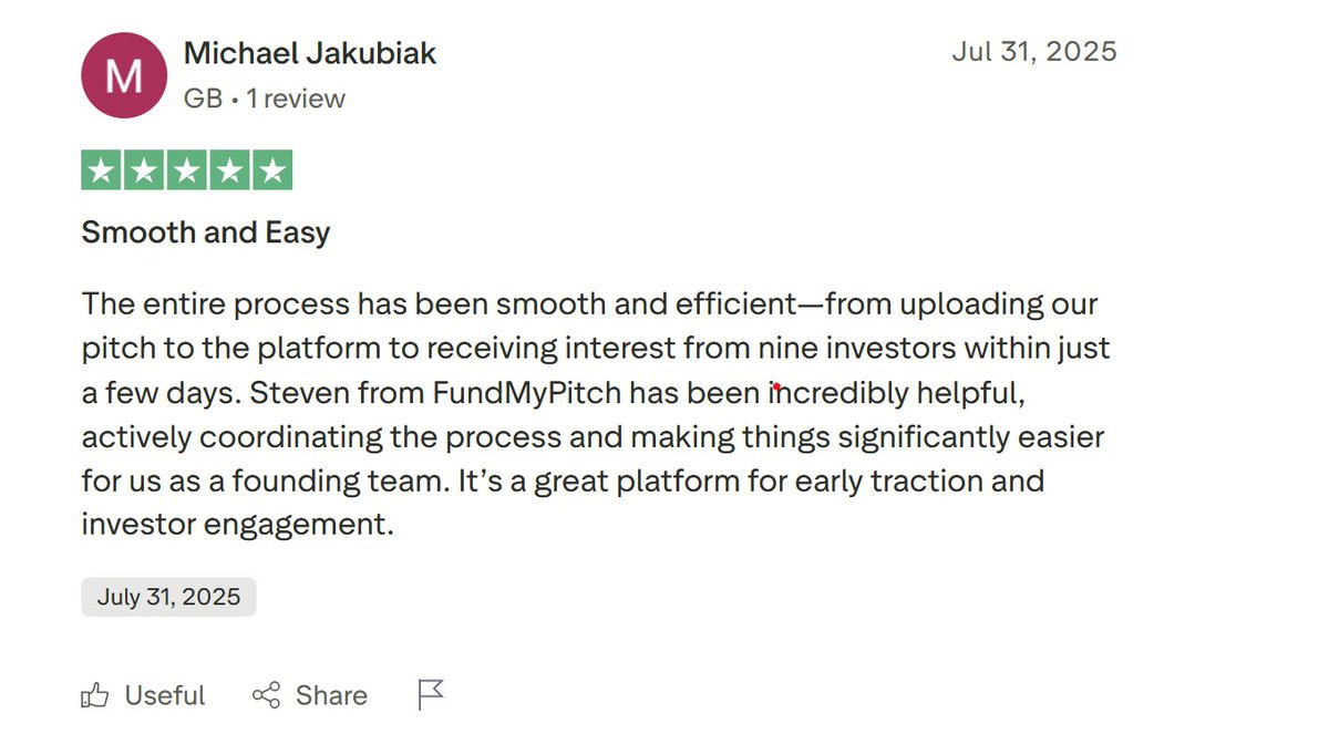 Investment shouldn't be complicated, another great review from a startup that's received introductions and subsequent funding from Fundmypitch.