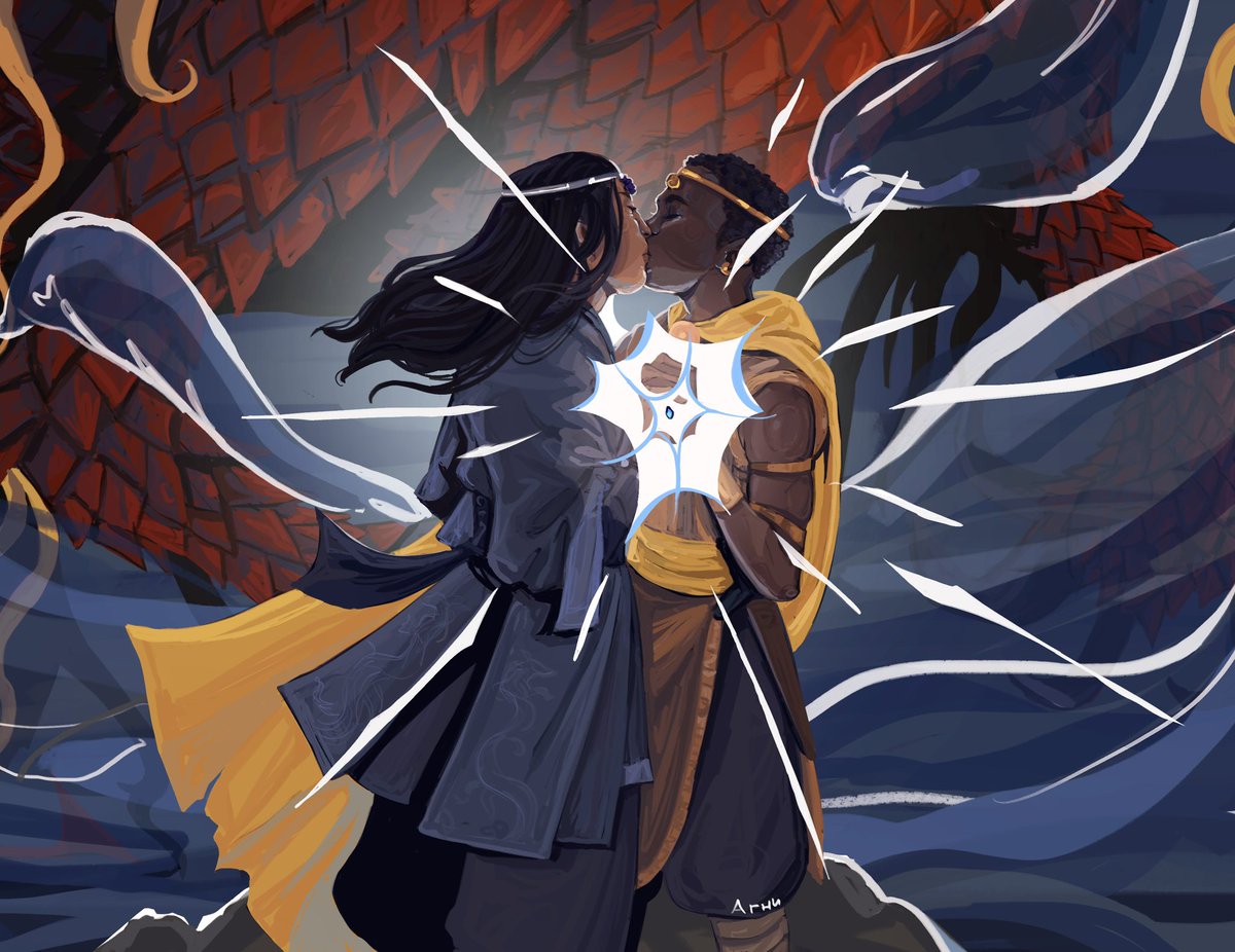 linguistmess's tweet photo. repost ! cataloguing
(speculative)
cleolind onjenyu, mother of the priory of the orange tree, and neporo of komoridu banishing the nameless one for a thousand years
#theprioryoftheorangetree #art https://t.co/wMQkdV9h5Y