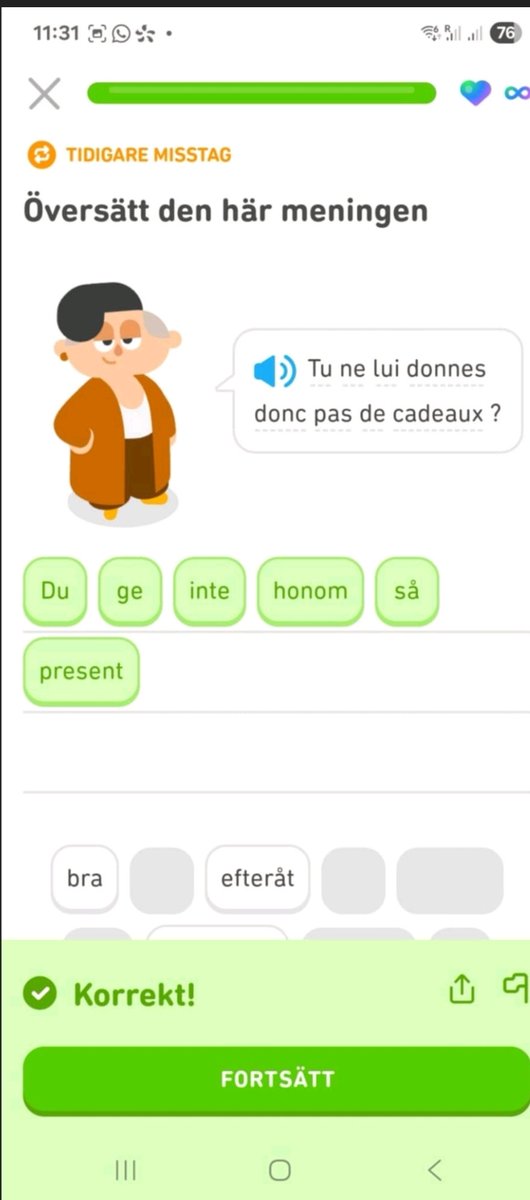 Tips från coachen. Om du kör Duolingo så skippa svenskan och kör på engelska. Det är bra för ditt mentala välbefinnande.
<a href="/duolingo/">Duolingo</a>