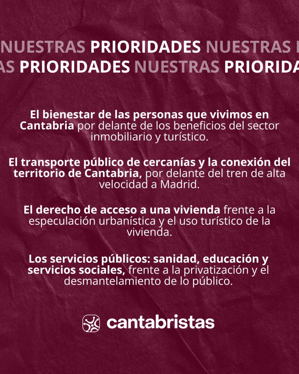 cantabristas_'s tweet photo. 🔁 Cantabria necesita un cambio de rumbo, aire nuevo que encamine esta tierra hacia un futuro digno. Ante los debates estériles, el fango, la polarización, las mentiras, el estancamiento: hay alternativa.

💢 Y tenemos muy claras nuestras prioridades. https://t.co/nG33ntLS3V