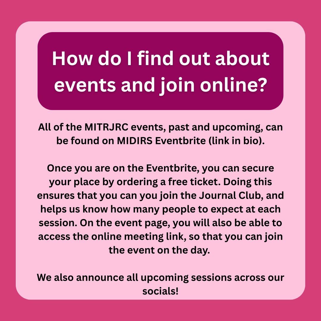📣 The Midwives-in-Training Research and Journal Review Club 2025/26 schedule is out now📣 

Open to all student midwives, MITRJRC is your chance to enhance your skills, expand your knowledge and make an impact! Discover our upcoming events here: buff.ly/7Im2h0Z