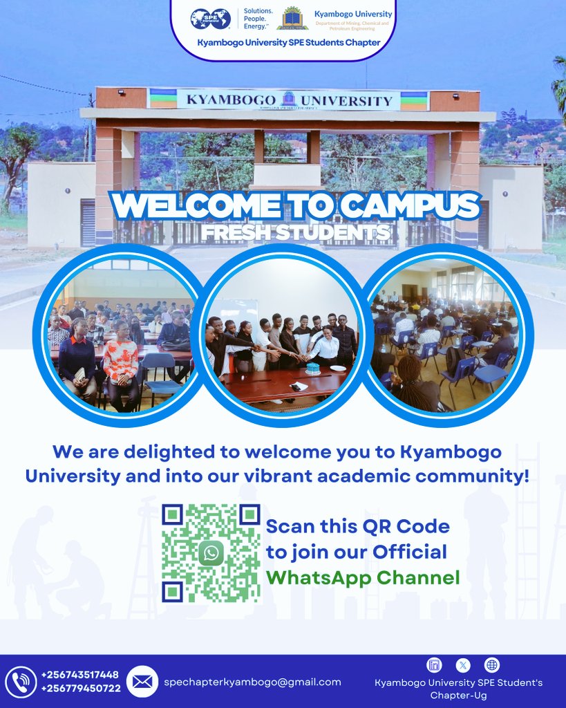 kyu_spe's tweet photo. Welcoming All Fresh students to @kyambogou. We are excited to welcome you not only to Campus but to the @kyu_spe , your gateway to the global energy community. We are proud to have you with us and excited to watch you grow, lead and shine.
#SPE #FreshStudents https://t.co/xClsYtVXjK