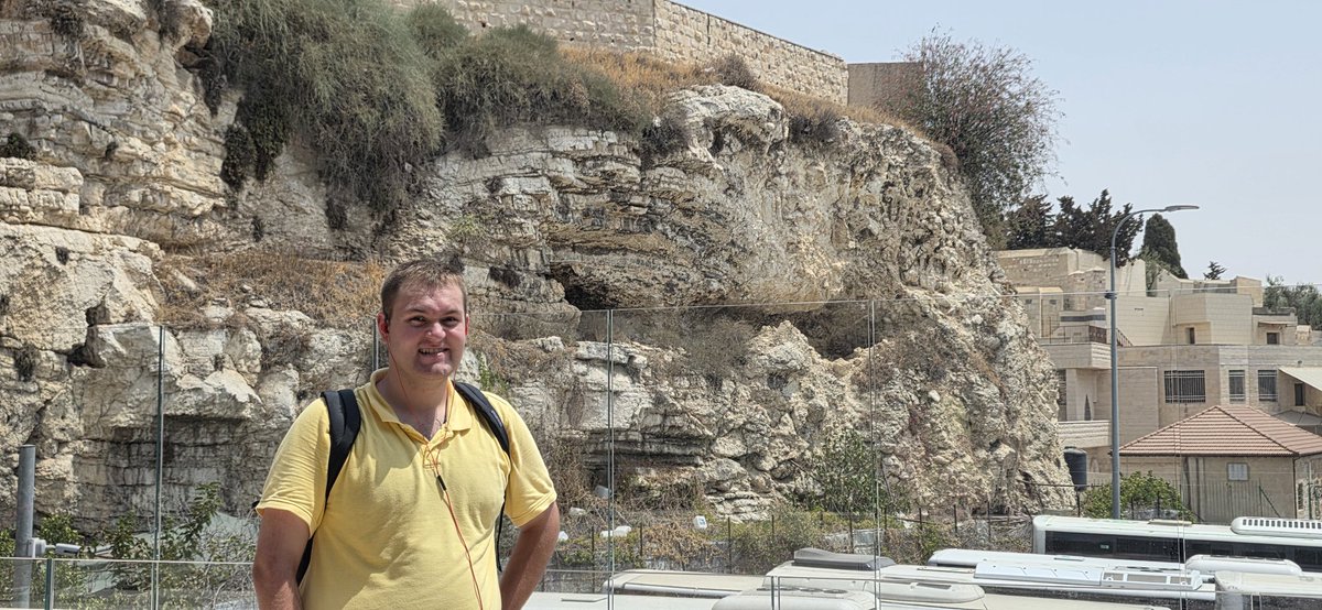 EricDHuntsman's tweet photo. We ended our #LastWeekWalk at the Garden Tomb. Although we also teach and appreciate the history and archaeology of the Holy Sepulchre, the lovely setting of the Garden Tomb is cherished by the #BYUJerusalemCenter program. It provides powerful visual cues for Golgotha, where Jesus was crucified, and the empty tomb, that remains the preeminent symbol of the #resurrection.
Two of our students taught in one of the Garden's worship spaces, where we also sang three hymns.
It was a fitting final field trip for our students and for me as my time with the program comes to an end. It hit me as I said goodbye to one of our long-time bus drivers. So many of the people here have become dear friends.
#HuntsmansintheHolyLand