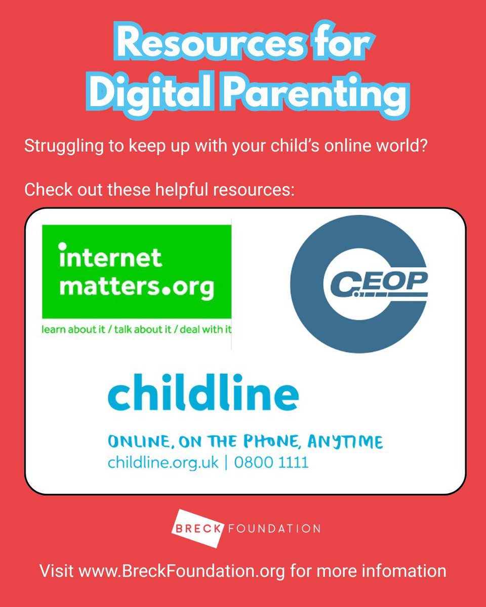 Breck Foundation (@breckfound) on Twitter photo Struggling to keep up with your child’s online world?
Here are helpful resources:
📘 @Childnet – practical guides for digital parenting
📱 <a href="/IM_org/">Internet Matters</a> – step-by-step parental control walkthroughs
🛡️ <a href="/CEOPEducation/">CEOPEducation</a> - Keeping children and young people safe
More support you need 💬 Struggling to keep up with your child’s online world?
Here are helpful resources:
📘 @Childnet – practical guides for digital parenting
📱 <a href="/IM_org/">Internet Matters</a> – step-by-step parental control walkthroughs
🛡️ <a href="/CEOPEducation/">CEOPEducation</a> - Keeping children and young people safe
More support you need 💬