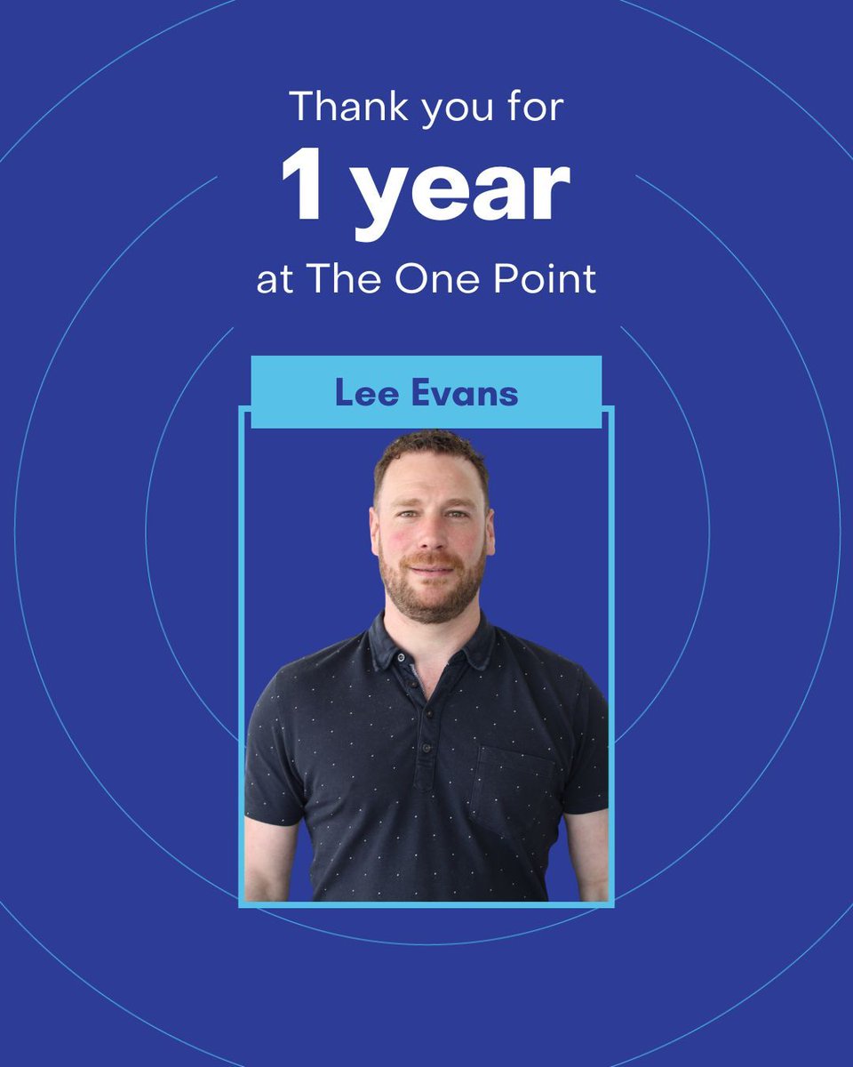 theonepoint's tweet image. Congratulations to Lee Evans who is celebrating his first year as part of the TOP team. 

As one of our Account Managers, Lee ensures that our customers receive a great service and their operations are looked after by our support team. 

#TOPTeam #WorkAnniversary #StartDate