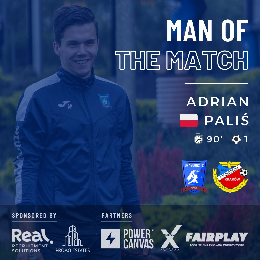 Krakow Dragoons FC (@dragoonsfc) on Twitter photo ๐ต๐ฑ๐MAN OF THE MATCH๐๐ต๐ฑ
On his 50th appearance for the Dragoons, all-time top scorer, Adrian Paliล, showed exactly why heโs a club legend, netting his 61st goal and leading the line with trademark power and determination. ๐โโ๏ธ๐ฅ
Well played, Adi! ๐๐๐
#COYD๐๐ค ๐ต๐ฑ๐MAN OF THE MATCH๐๐ต๐ฑ
On his 50th appearance for the Dragoons, all-time top scorer, Adrian Paliล, showed exactly why heโs a club legend, netting his 61st goal and leading the line with trademark power and determination. ๐โโ๏ธ๐ฅ
Well played, Adi! ๐๐๐
#COYD๐๐ค
