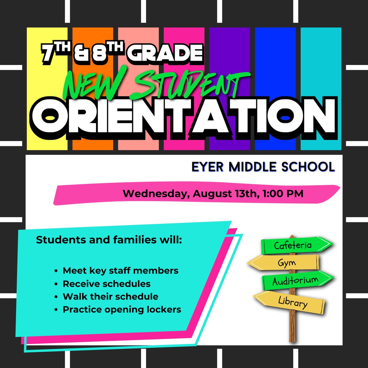New to Eyer? Join us Aug. 13, 1–2:30 PM for New Student Orientation! Meet staff, explore schedules, open lockers &amp; tour the school before the year begins. #OneEyer #EastPennPROUD