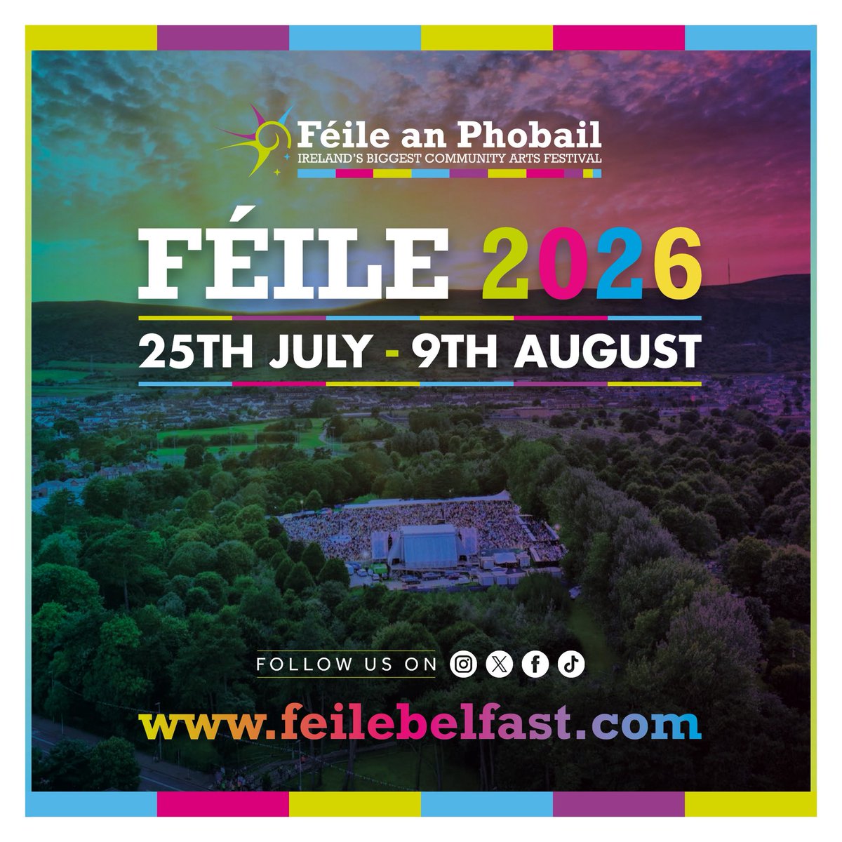 ANNOUNCEMENT!!!

FÉILE 2026 DATES

Saturday 25th July to Sunday 9th August!

It’s Going To Be Epic!!!