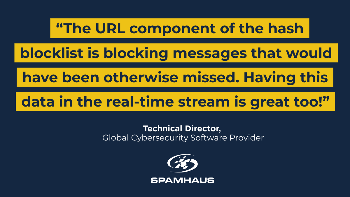 Great feedback from a customer who updated the Hash Blocklist with the URL Hash component, for automatic protection against malicious email content! 🤩

Learn more about how to accurately block email using both malicious and suspicious URLs here ⬇️
hubs.ly/Q03C6vTY0
