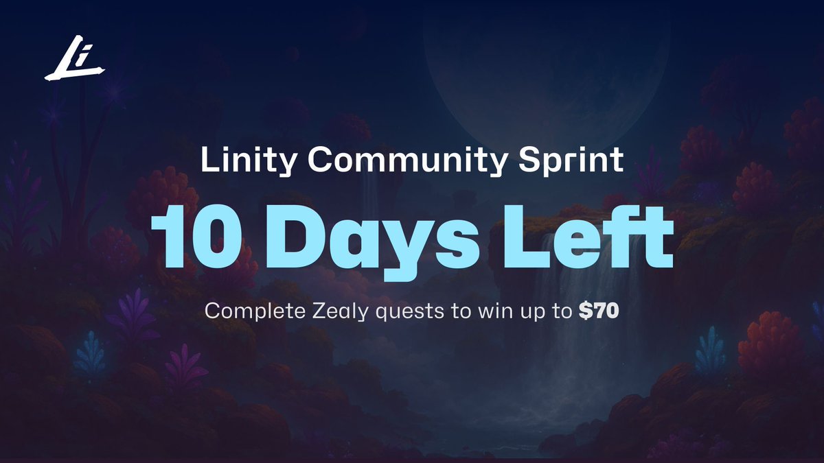 🔥 The #Zealy Sprint is picking up speed!

Still gunning for the top 15? Keep the invites coming, stay active, and climb the ranks — top earners win $USDC rewards 💰

👉 Jump in: zealy.io/cw/linity/ques…
