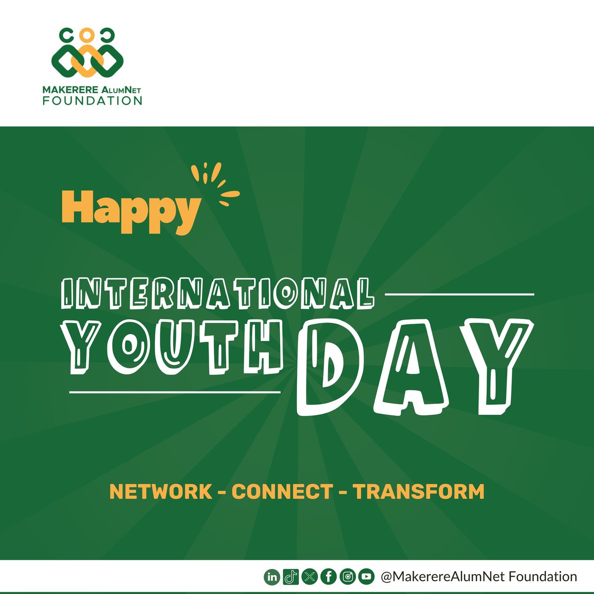 To all young people around the world: “You are never too young to lead, &amp; never too old to learn.” — Kofi Annan.

On this #InternationalYouthDay, we recognize your power, potential, &amp; determination to transform yourselves, communities, &amp; the world.
Happy International Youth Day!