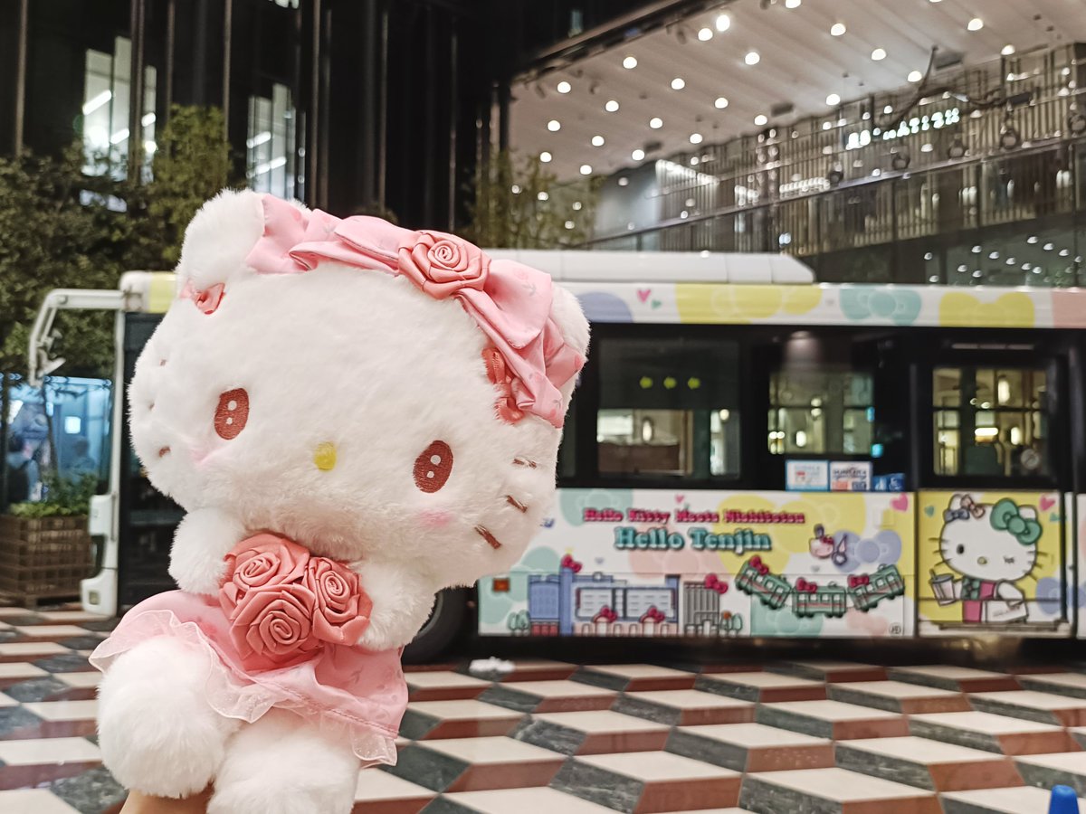 キティ様用です°・*:.。.☆ 天神ソラリアプラザ1Fで展示中のキティさんバスを鑑賞してきました🎀 8