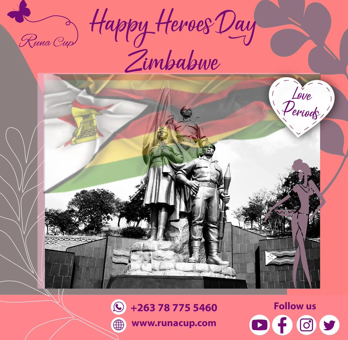 myrunacup's tweet photo. Happy Heroes Day Zimbabwe.
#PeriodsMadeEasy #menstrualcup #menstrualhygiene #savemoney #menstrualcup #menstrualhygiene #savemoney #noleaks #noleaks #zimbabwe #HeroesDay2025  #ZimbabweHeroesDay https://t.co/IwBmiyrxHQ
