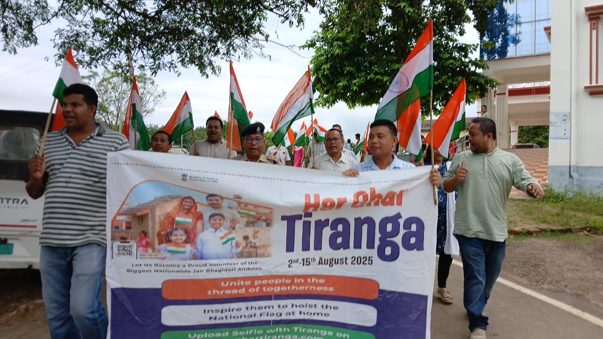 ERO_karbook's tweet photo. Tiranga Rally undertaken by SDM, SDPO, BDO, Line Department and schools students under Karbook Sub Division on 12.08.2025 as part of #HarGharTiranga2025 campaign.

@mygovtripura 
@DmGomati https://t.co/nfce4xeZ83