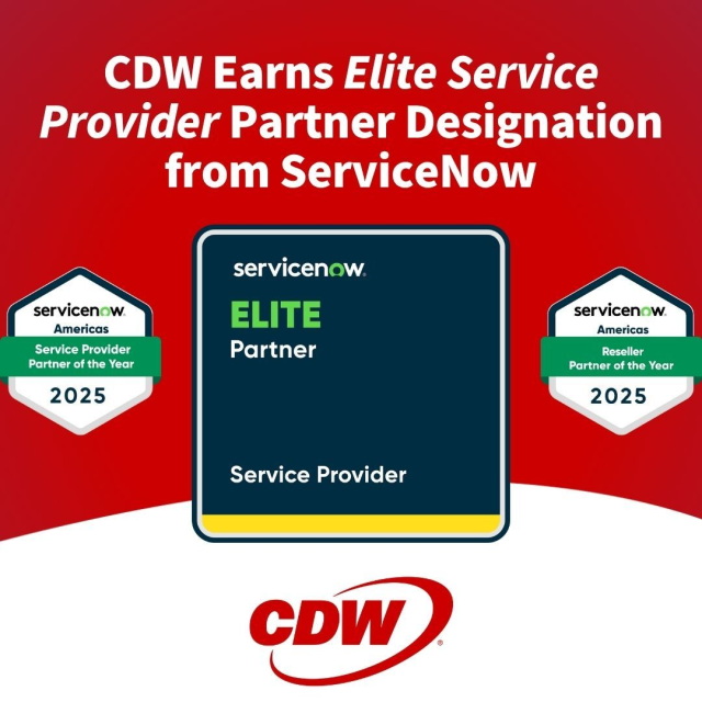 ChicagoDanIAm's tweet photo. It's official: @CDWCorp is now a #ServiceNowElite Service Provider Partner - a recognition of the excellence of CDW's @ServiceNow based offerings for clients and the scale that #CDW has brought to the #ServiceNow ecosystem. https://t.co/37yEn64tuS https://t.co/n35nlgYQyu