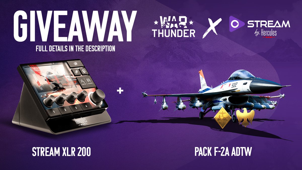 War Thunder (@warthunder) on Twitter photo 🌴 Join the last round of #WarThunder x <a href="/hercules_stream/">STREAM by Hercules</a> #giveaway, with a chance to win Stream XLR 200 and F-2A ADTW packs!
👉 wt.link/Hercules_Givea… 🌴 Join the last round of #WarThunder x <a href="/hercules_stream/">STREAM by Hercules</a> #giveaway, with a chance to win Stream XLR 200 and F-2A ADTW packs!
👉 wt.link/Hercules_Givea…