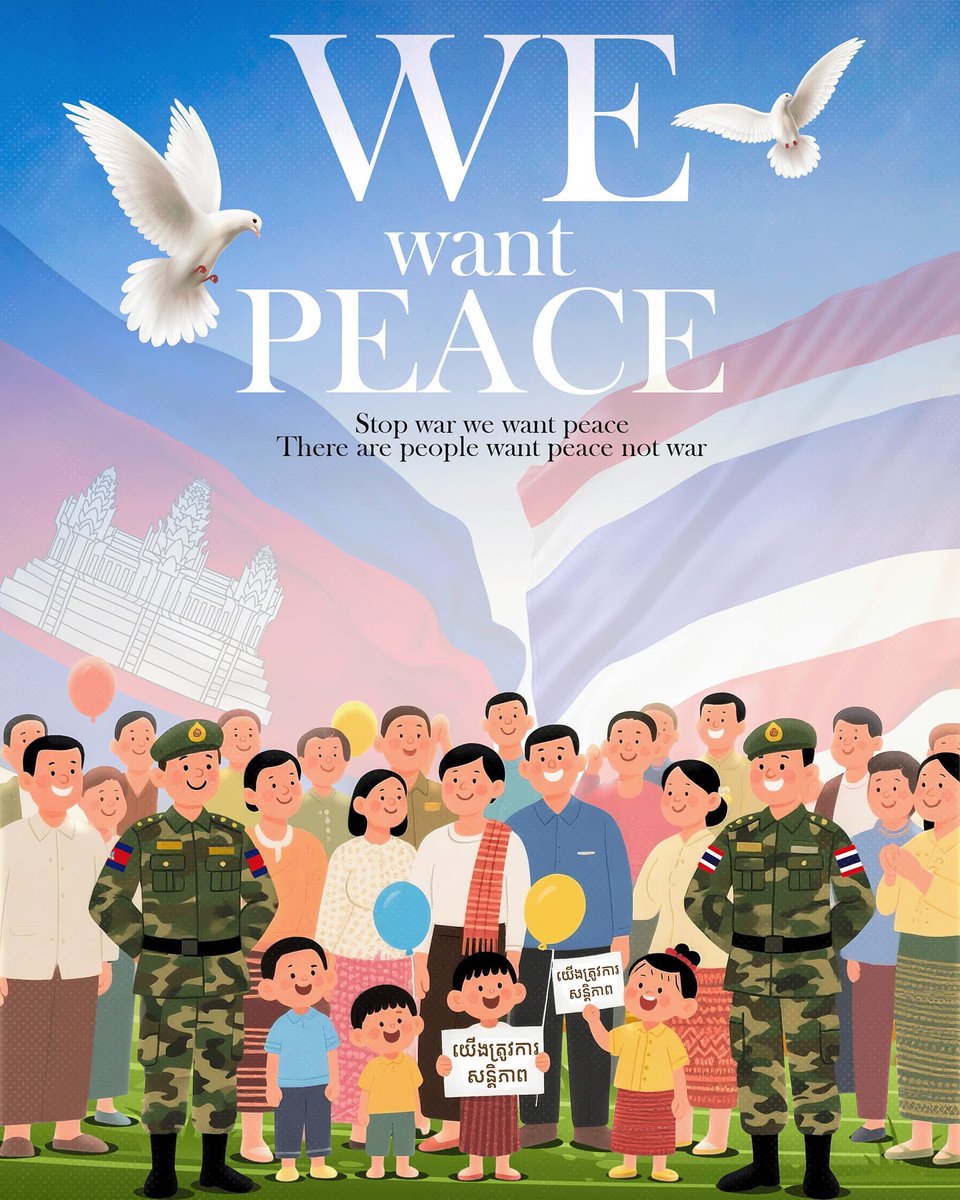 Aerie_Pink's tweet photo. Cambodia has made numerous efforts to prevent conflict, but Thailand continuously provokes actions that lead to war.

Implement The Ceasefire Agreement #ThailandViolatestheceasefire https://t.co/DSJq5UjmVD