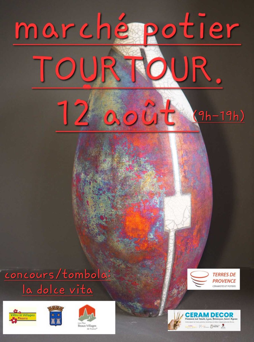 TerresdProvence's tweet photo. Le village de Tourtour, le village dans le ciel, accueille 28 potiers venus de toute la France.
https://t.co/iyGinDu68s 
#poterie #faitmain #céramique #artceramique #artisanat https://t.co/5ORqqyW0nZ
