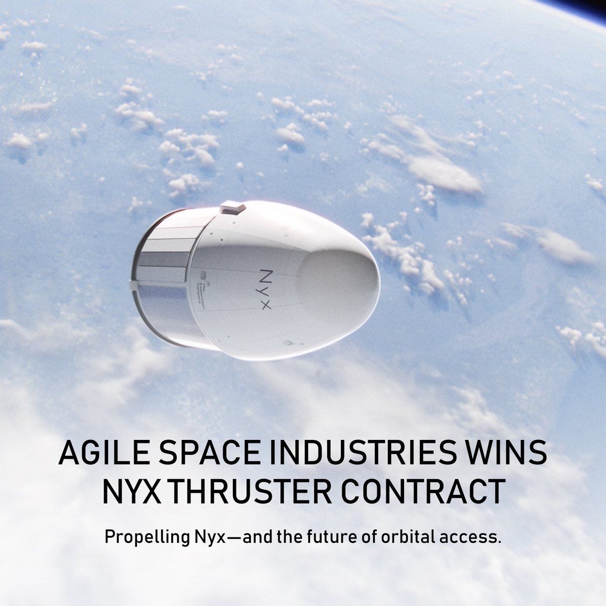 Agile Space Industries (@agile_space) on Twitter photo We’re excited to announce The Exploration Company has selected Agile to provide our DS250 bipropellant thrusters for Nyx, a European modular capsule targeting an ISS docking.
payloadspace.com/agile-space-in… We’re excited to announce The Exploration Company has selected Agile to provide our DS250 bipropellant thrusters for Nyx, a European modular capsule targeting an ISS docking.
payloadspace.com/agile-space-in…