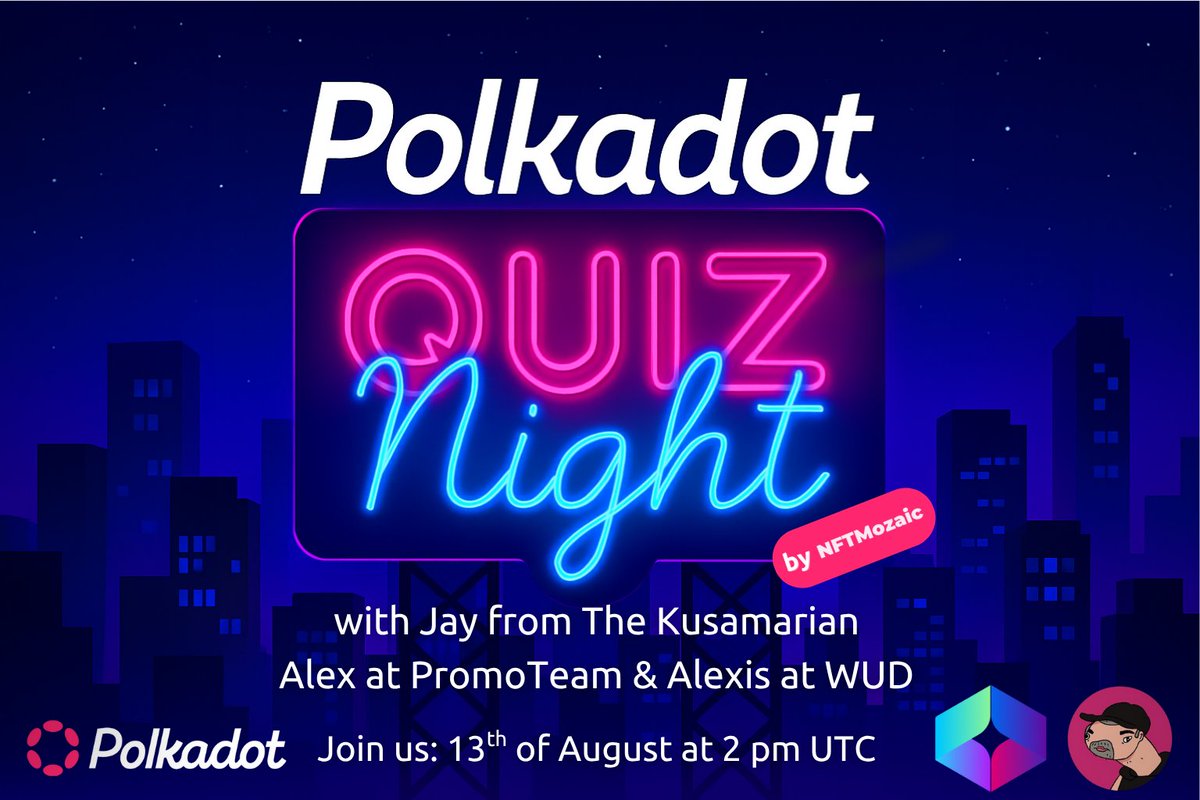 Just 1 day to go! Getting ready? 🙋

Join us and amazing <a href="/Polkadot/">Polkadot</a> community members for our first-ever special Quiz Night (live) with <a href="/gavunwud/">Gavun Wud</a>! 🪵

Hosted by the one and only → <a href="/Charu_Sethi/">Charu</a>, and guest stars 🌟

🗓️ 13th of August | 2pm UTC - Mark your calendars, frens.