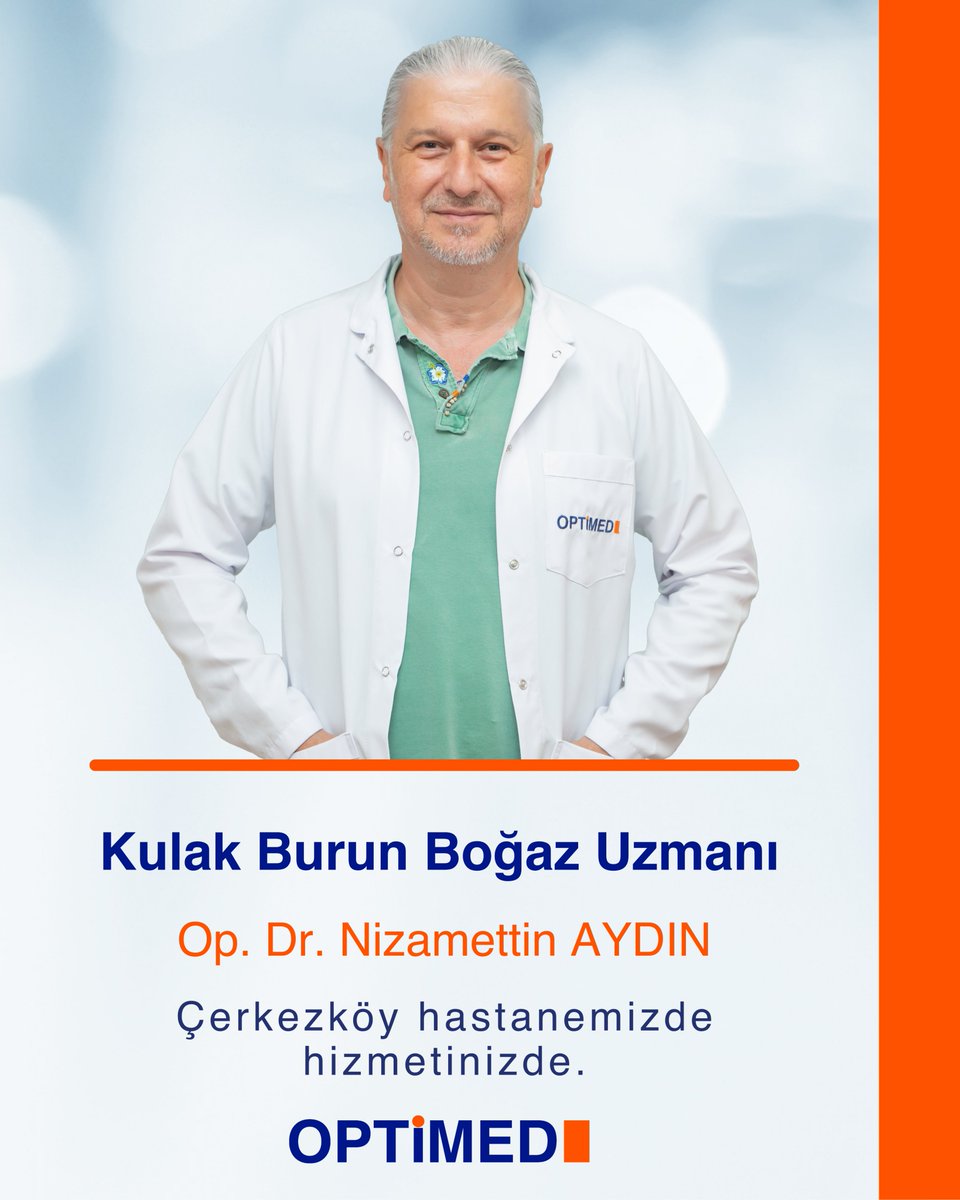 Kulak Burun Boğaz Uzmanı Op. Dr. Nizamettin AYDIN, Çerkezköy Özel Optimed Hastanesi’nde hasta kabulüne başlamıştır.

☎Detaylı bilgi ve randevu için 0282 726 05 55 

#OptimedHastanesi #OptimedSağlıkGrubu #SağlığınızGüvende #KulakBurunBoğaz #KBB