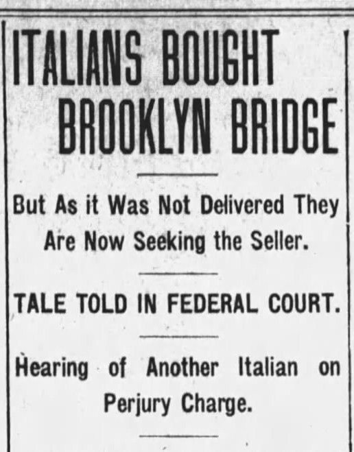 <a href="/OddestHistory_/">Oddest History</a> <a href="/ChrisandOla/">Chris</a> George Parker was known to have sold the bridge, but he was not the first. An Italian-American man named Edward Basso is the first person known to have sold the bridge, as early as 1900.

esnpc.blogspot.com/2020/10/bridge…
