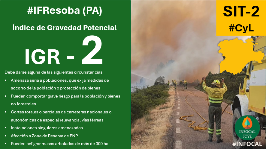 naturalezacyl's tweet photo. El #IFResoba, #PA, sube a IGR 2⃣ por la evacuación de la localidad de Abadía de Lebanza y confinamiento de las localidades de El Campo y Lebanza
Más información en #INFORCYL https://t.co/G0Ctp9IqkQ https://t.co/St9E34dT5F
