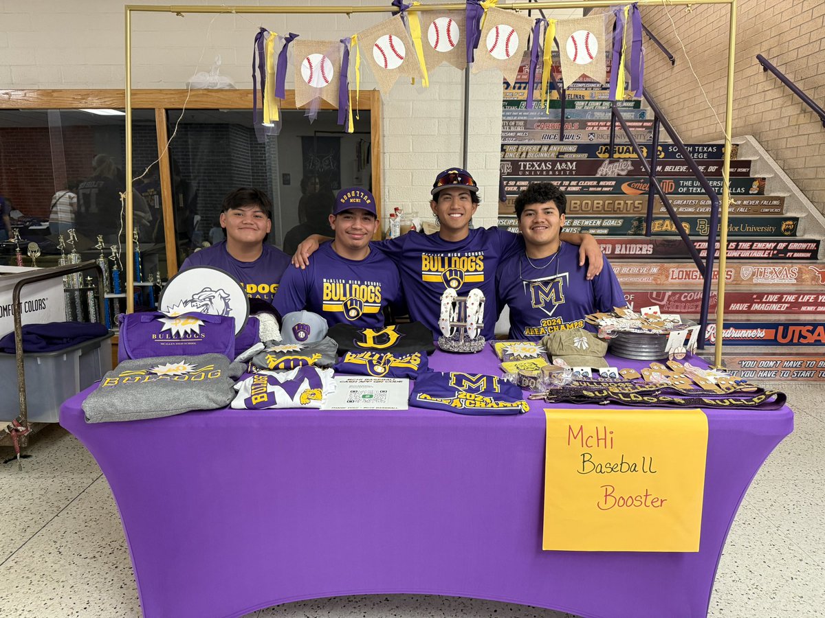 ⚾🐾 McHi Baseball at McHi Freshman Orientation! 🐾⚾

We’re having a great time meeting future Bulldogs and their families while setting up and selling baseball and McHi related merch today! 💜💛

A huge THANK YOU to our amazing parent volunteers.
