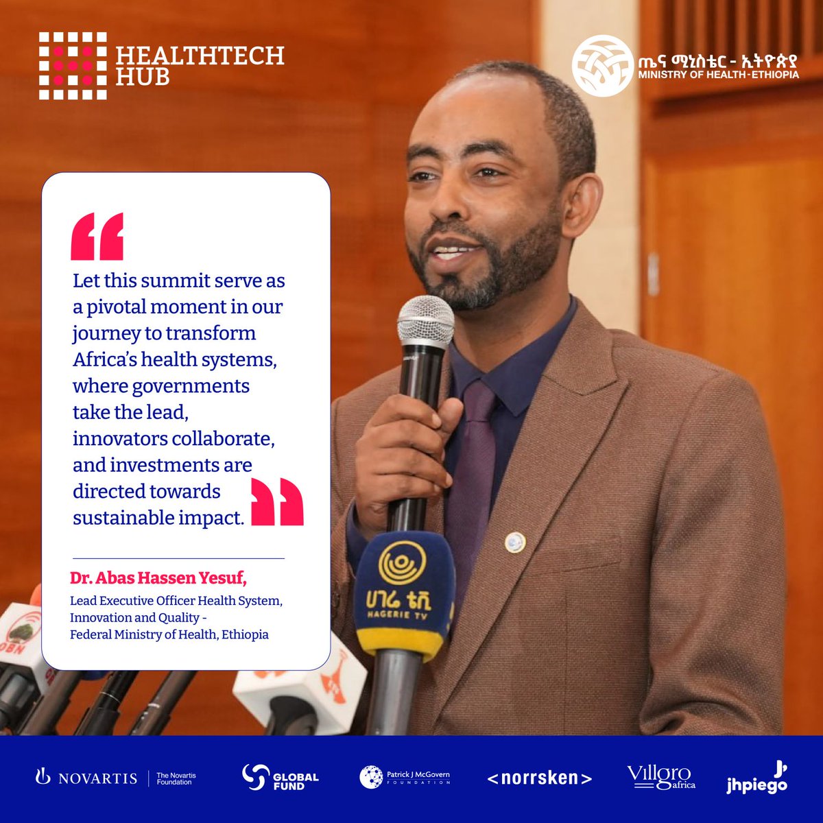 HealthTech_org's tweet image. “Let this summit be the turning point for how we transform Africa’s health systems where governments lead, innovators collaborate, and investments are channeled toward sustainable impact.”

#AfricaHealthTech #DigitalHealth #PolicyForProgress