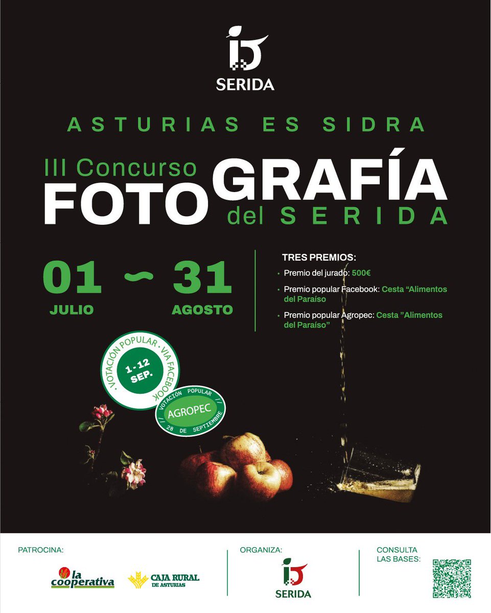 ¡Participa en nuestro concurso de fotografía, en el que podrás ganar tres magníficos premios! 

🔗Toda la info aquí: serida.asturias.es/-/el-servicio-…
