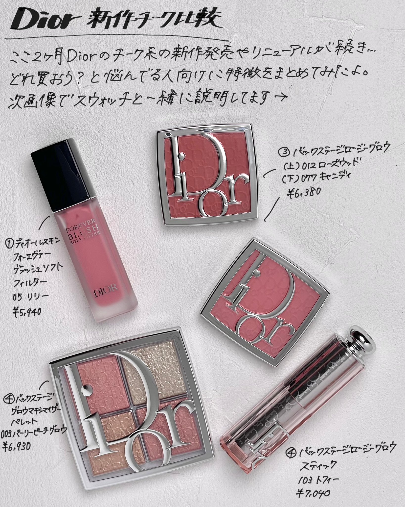 ホットココア DIORチーク&リップおまとめ 凡のえる(YouTubeも見てね) on X: 