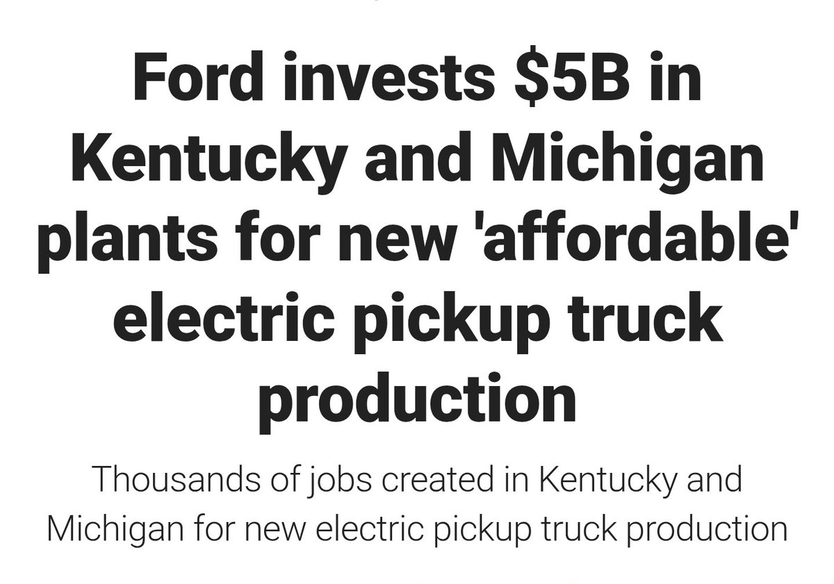 FORD it's great that you might be creating jobs but no one wants an electric pick up truck.....
Get you heads out of your collective arses......