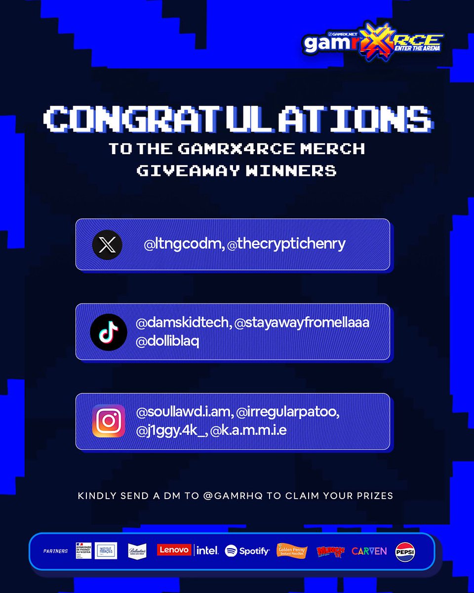 GamrHQ_'s tweet photo. Yo Gamrs!
There are still more GamrX4rce freebies for you!
If you were at the event and you followed our social media pages by scanning the barcode, you would have qualified for the GamrX4rce merch giveaway.
#gamrx4rce #gamrx #freebies #giveaway #bbnaija https://t.co/K2YNHUENa2