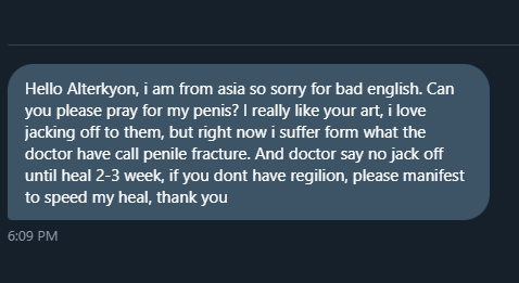 i love him...
i'll cultivate a speedy recovery just for you man, gl out there