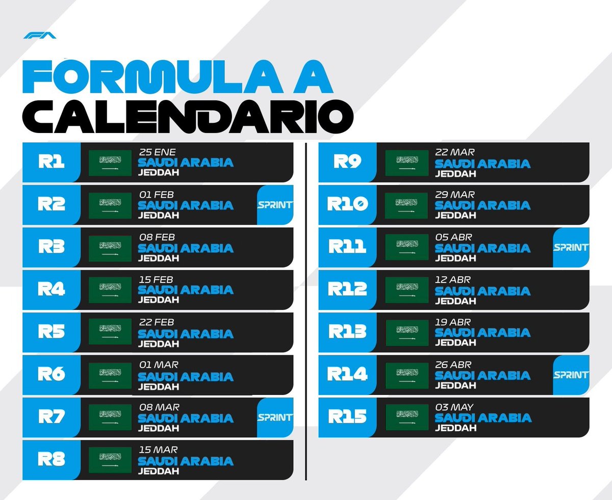 El calendario de la S7 de la <a href="/Formula__A/">Fórmula A</a> según <a href="/ShamsCharauma/">Shams Charauma</a>