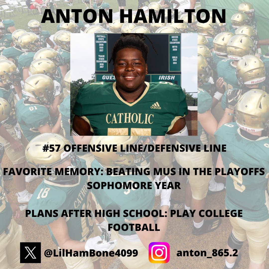 Senior Spotlight: Anton Hamilton 🏈 🍀