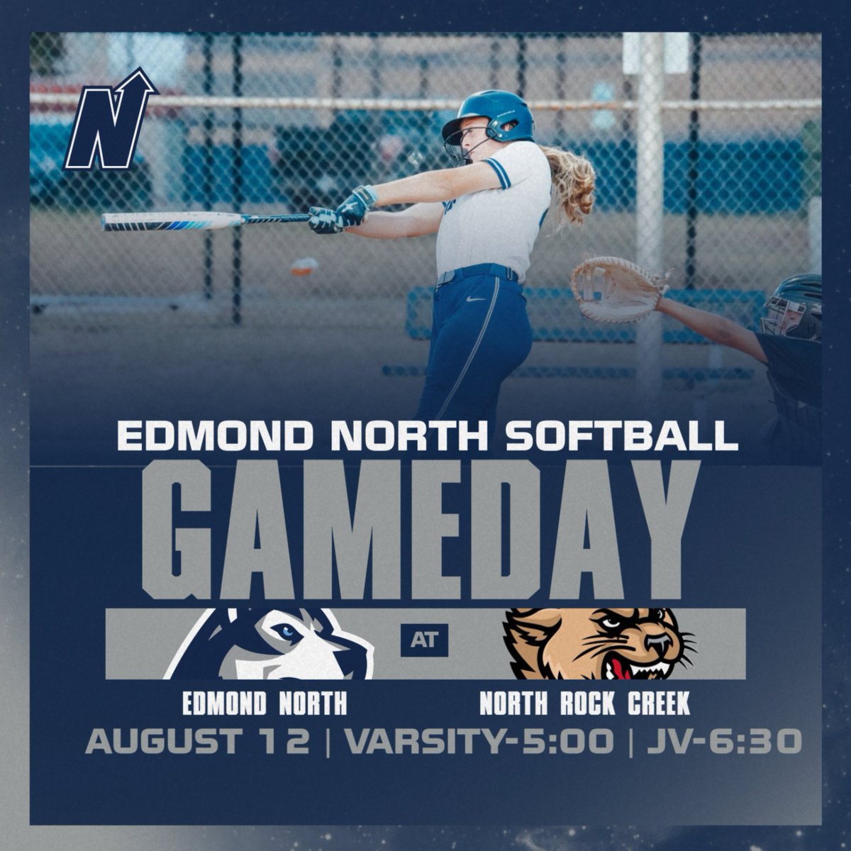 @edmondnorthsoftball travels to North Rock Creek tonight to take on the Cougars! #HuskyNation
