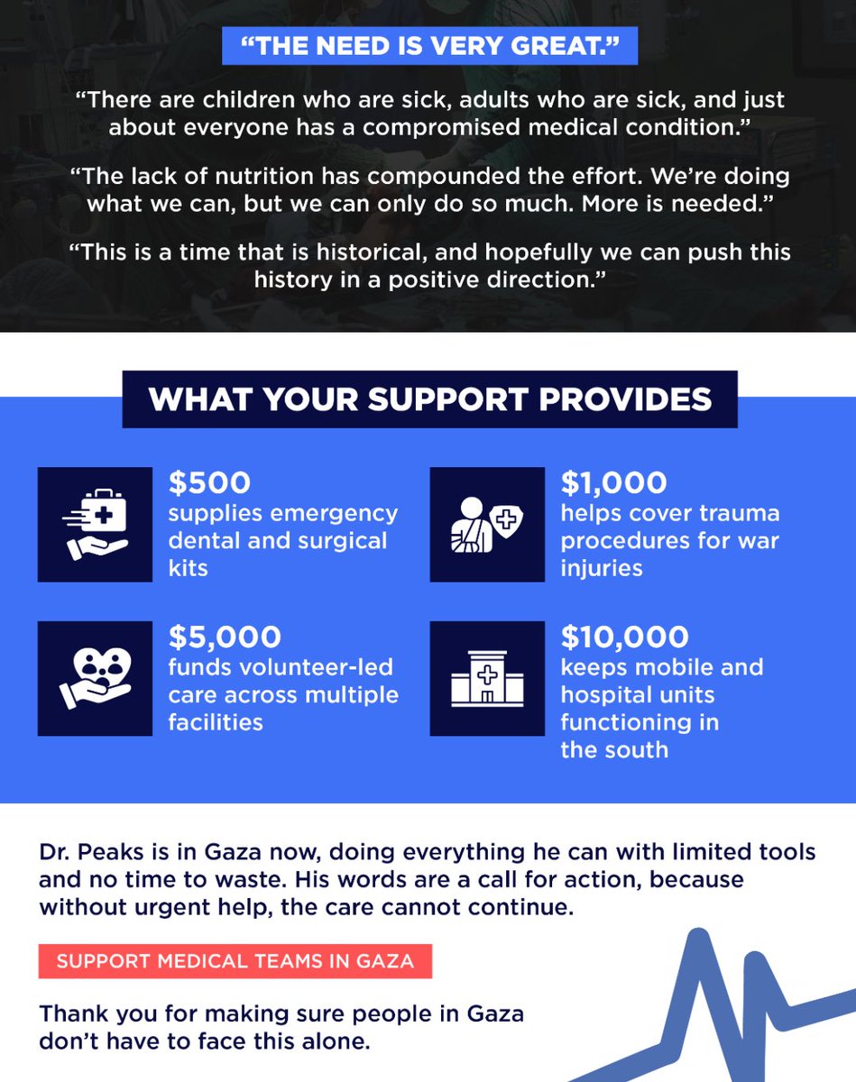 Your Next Gift Could Save A Life. Donations have slowed down, we arent getting ad much traction anymore so if you see this, your retweet or your $5 donation could help push us in the right direction. Please help us save more lives in Gaza!