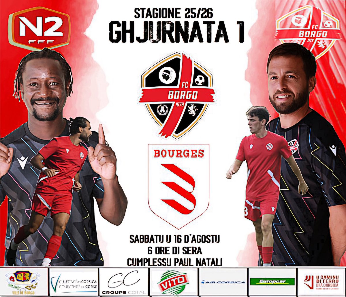 fcbastiaborgo's tweet image. National 2
Aiò chi ci simu !!!! 
1ère journée de championnat de National 2 
Venez nombreux samedi soutenir nos Lions pour leur entrée dans cette nouvelle saison. 
Anu bisognu di tutti noi, purtemule sin&apos;à a vittoria 💪💪💪