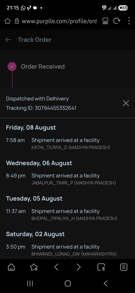 sawlani18's tweet photo. @letspurplle @help_delhivery @delhivery My parcel has been kept in the delivery office for a few days,I called them and they said they will not come to deliver it,I sent my staff to the office and they said to come later,I think my parcel will get cancelled,plz arrange for delive https://t.co/bwEHoiWxMR