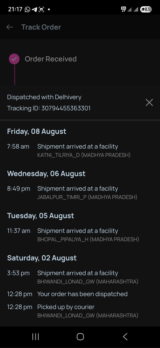 sawlani18's tweet photo. @letspurplle @help_delhivery @delhivery My parcel has been kept in the delivery office for a few days,I called them and they said they will not come to deliver it,I sent my staff to the office and they said to come later,I think my parcel will get cancelled,plz arrange for delive https://t.co/bwEHoiWxMR