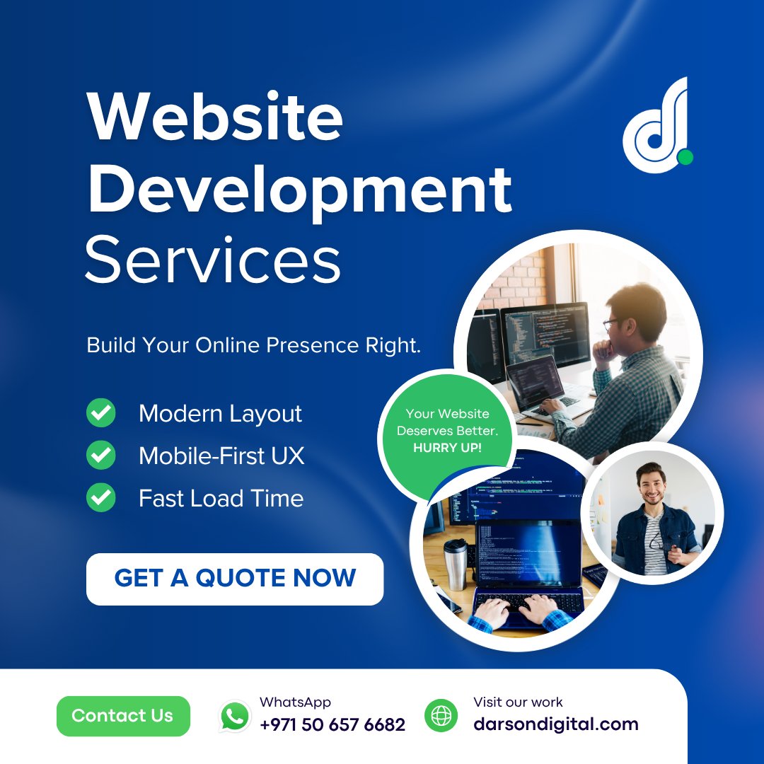 DarsonDigital's tweet photo. Slow site = lost sales ⚠️

We build modern, mobile-first, fast-loading websites that turn clicks into clients.

📞 +971 50 657 6682 
🌐 https://t.co/AOvs4uaGrs

#WebDesign #UAE #BusinessGrowth #DarsonDigital #WebDevelopmentUAE https://t.co/otyulJFawf
