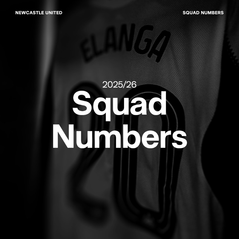 NUFC's tweet photo. Confirming our squad numbers for the 25/26 season! 🔢