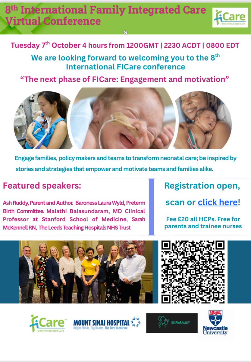 8th International FICare Conference is coming soon! Online and over 4 hours, the agenda is shaping up nicely! Only £20 and free for parents and student nurses!