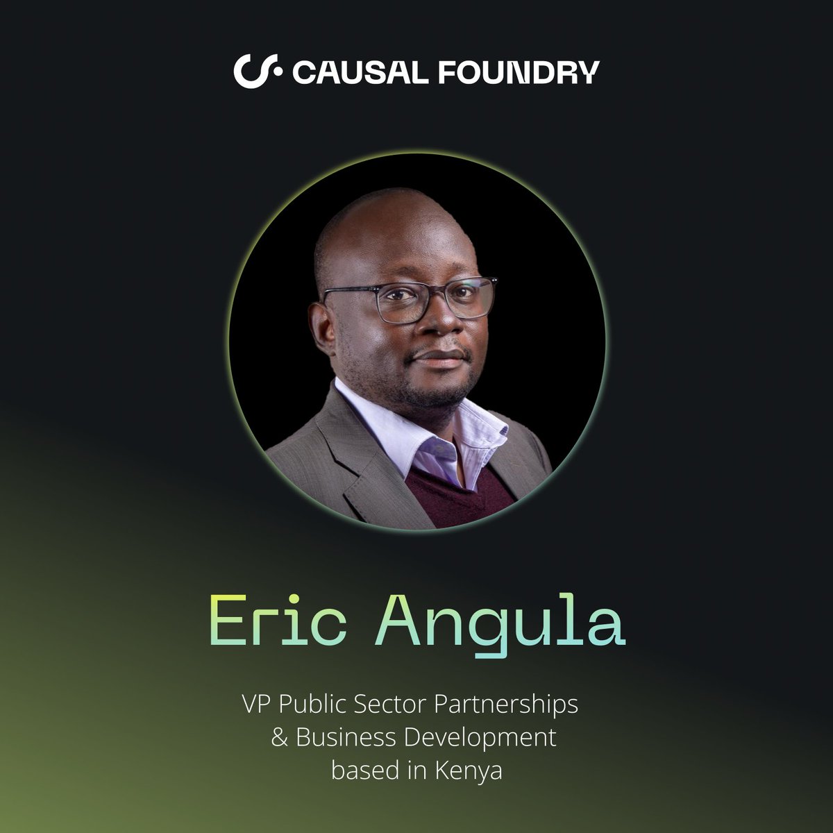 Welcome Eric Angula to <a href="/Causal_Foundry/">Causal Foundry</a>! Eric' s partnership track record across African health systems will be pivotal as we strengthen our public-sector partnerships and accelerate our mission to bring AI-driven solutions to scale. Excited for what we'll achieve together!