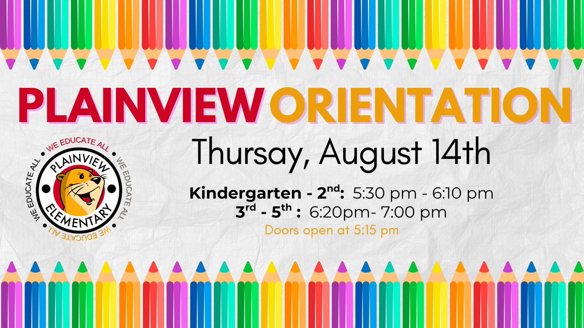 Join us for Parent Orientation - Thursday, August 14th!