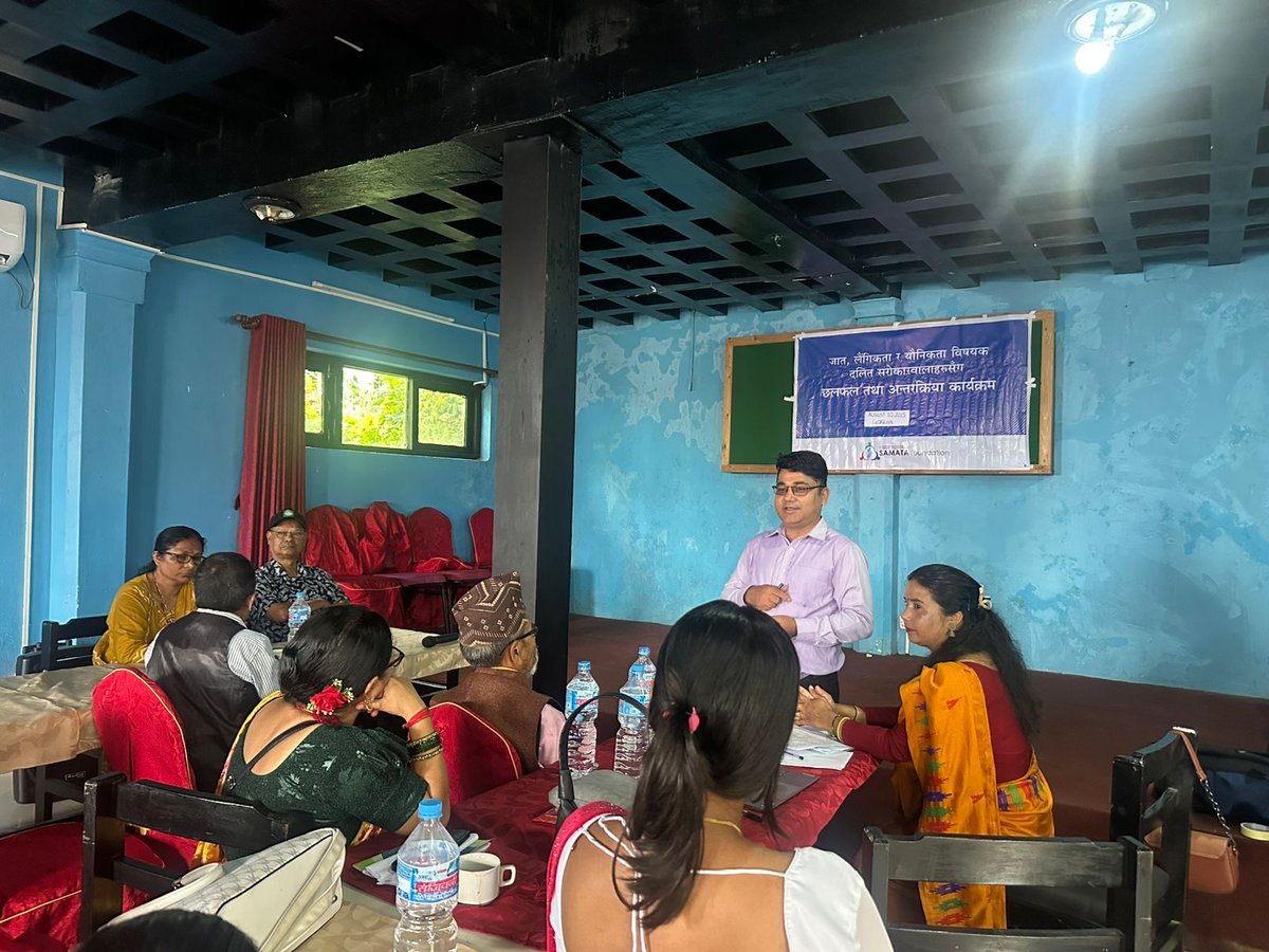 SamataFN's tweet photo. The Just Future Initiative team of Samata Foundation recently conducted a series of consultation meetings with district level stakeholders on caste, gender, and sexuality (CGS) across various locations in Gandaki Province.
#caste #Gender #sexuality #NewNarratives https://t.co/BFIjplEccN